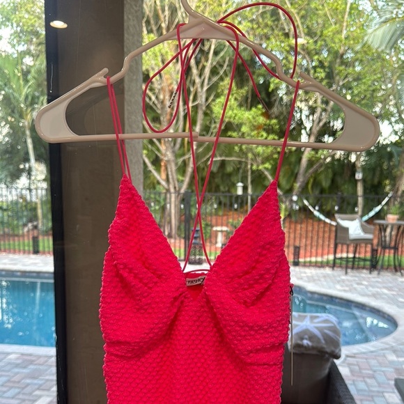 NWT Fashion Nova Hot Pink Miami Nights Textured Mini Dress - Picture 3 of 7